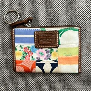 Coach Multicolor Patchwork Keychain Wallet
